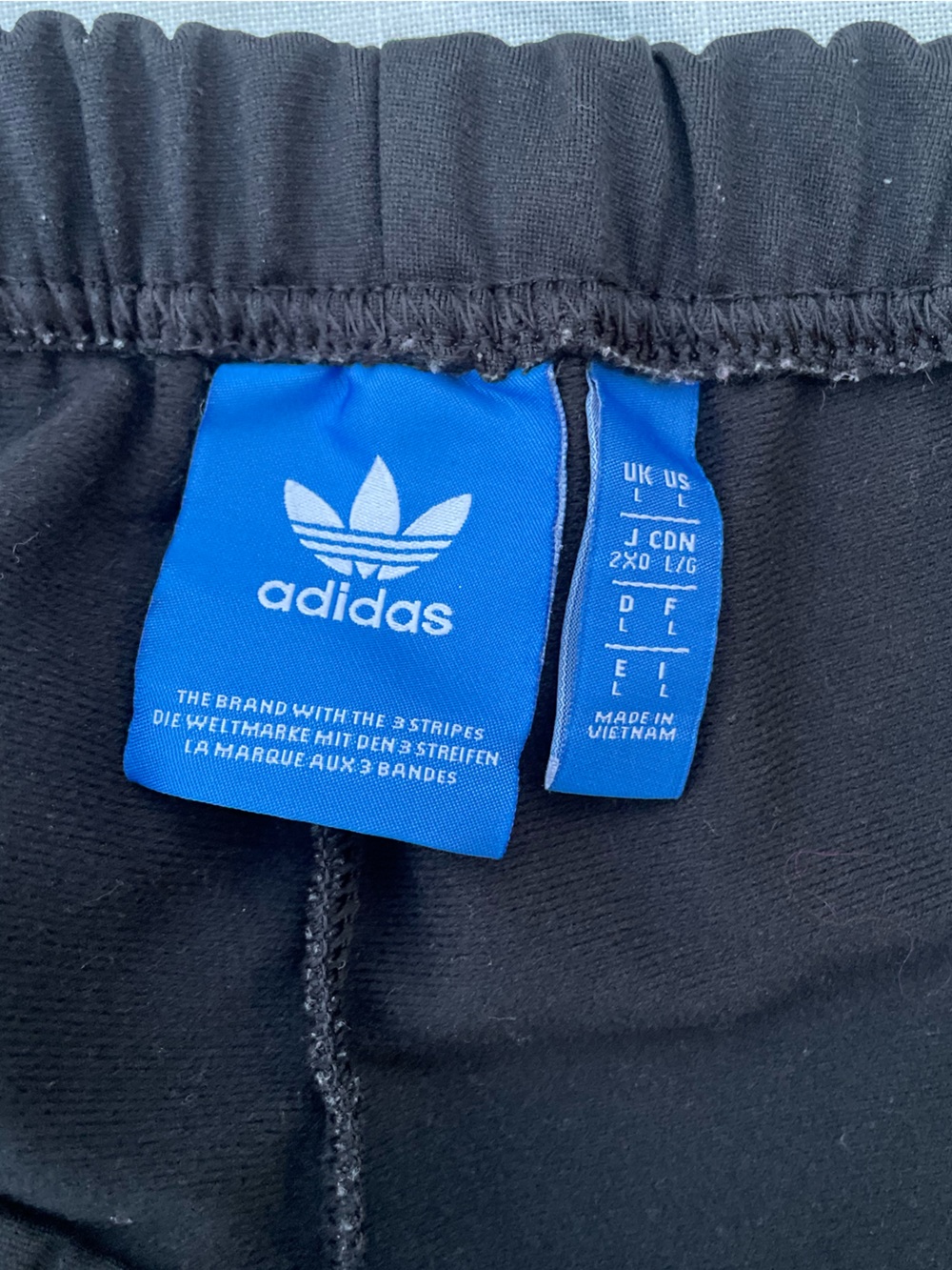 adidas Tear-away Black and White Joggers with Side Stripes - Picture 3 of 5
